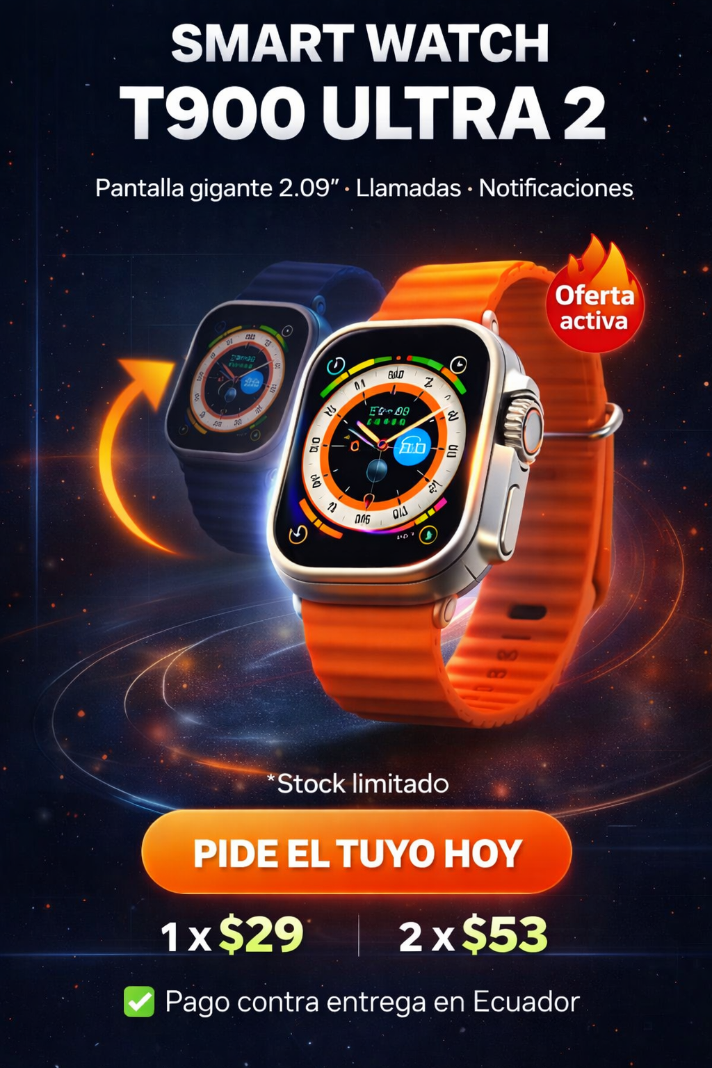 Smart Watch T900 ¿Listo para dejar el celular y tomar el control desde tu muñeca?