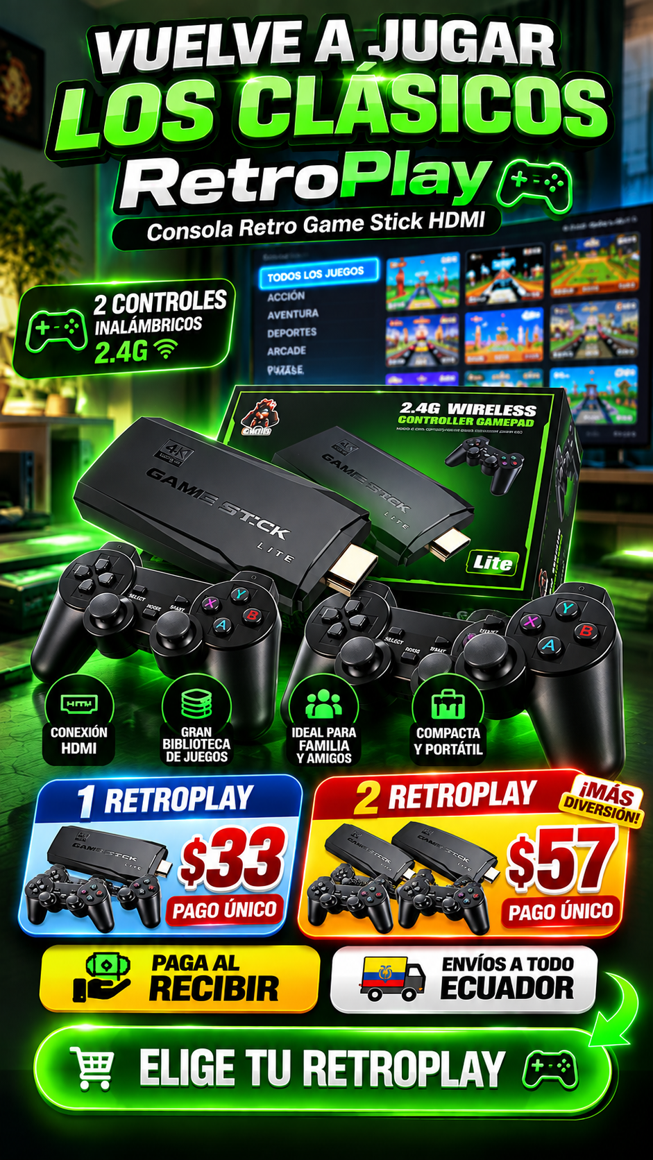 Playretro stick ¿Listo para volver a jugar los clásicos?